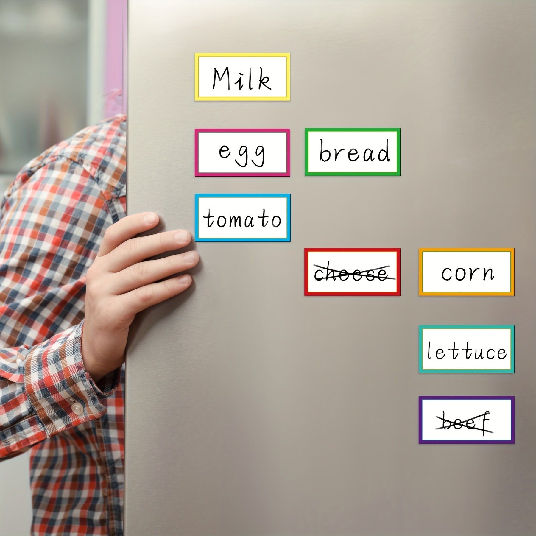 8pcs Magnetic Dry Erase Labels Name Plates Board for Locker Fridge