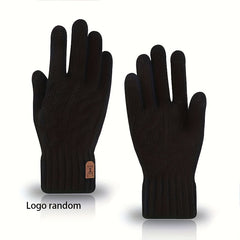 Men's Winter Touch Screen Gloves Thickened Warm Knitted Coldproof Windproof Glov