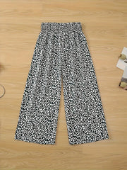  Boho Pants Women's Plus Ditsy Floral Print Ruffle Trim