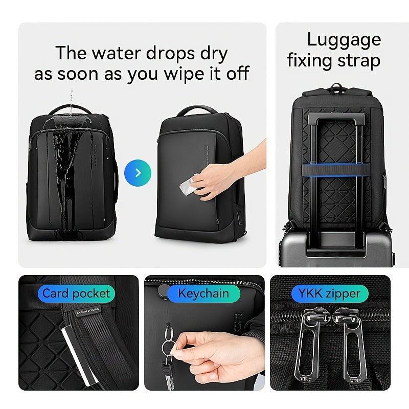 Large Capacity Business Backpack Waterproof Bag With USB Charging
