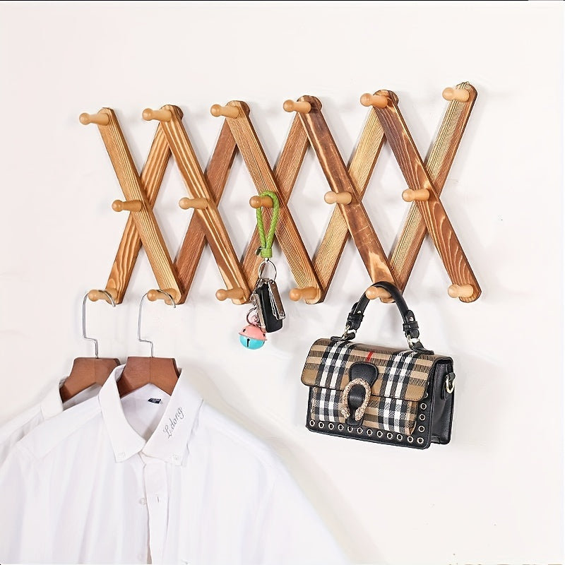 Wood Expandable Rack Hat Cap Belt Umbrella Coffee Mug Wall Woode