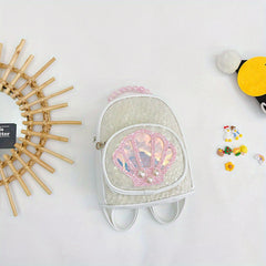 Sequins Backpack for Kids Faux Pearl Handle Bag
