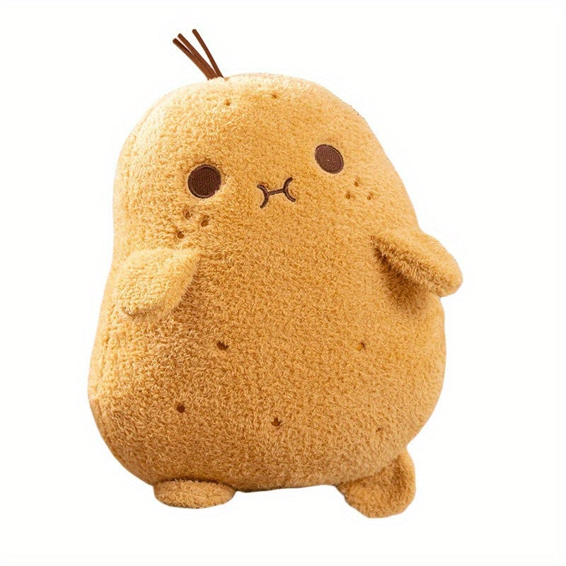 Potato Plush Toy Soft Fluffy Stuffed Animal with Expressive Eyes & Mouth