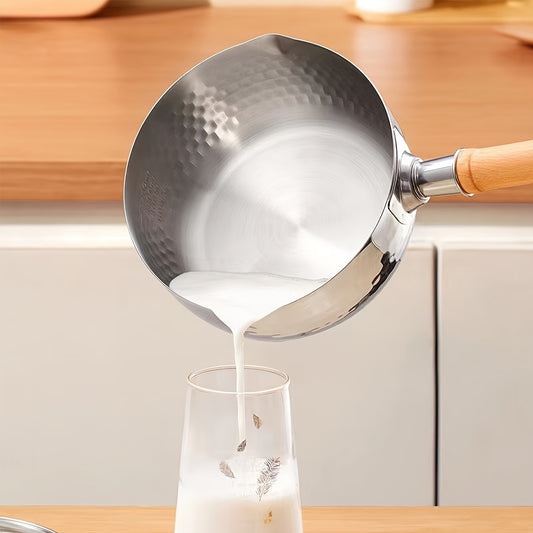Yukihira Saucepan 7.87 Stainless Steel Nonstick Pot with Wooden Handle