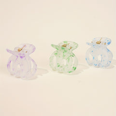 6pcs Transparent Dotted Hair Claw Mini Shark Claw Clip Hair Accessories