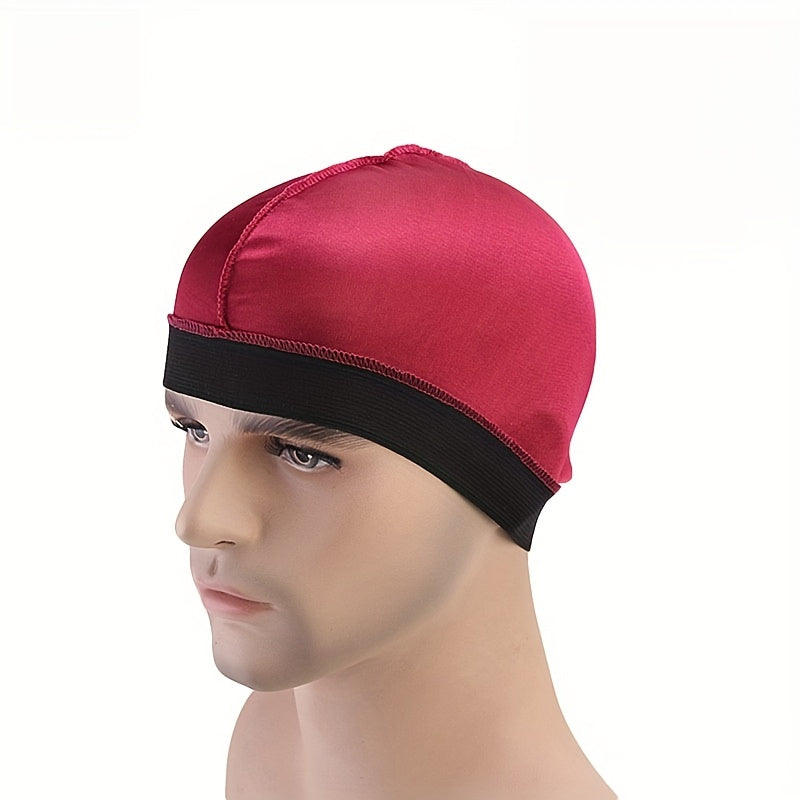 4pcs Silky Stocking Wave Caps Large Size Compression Stain Caps for Men