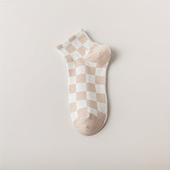 6 Pairs Bear Print Striped Socks Crew Short Stockings
