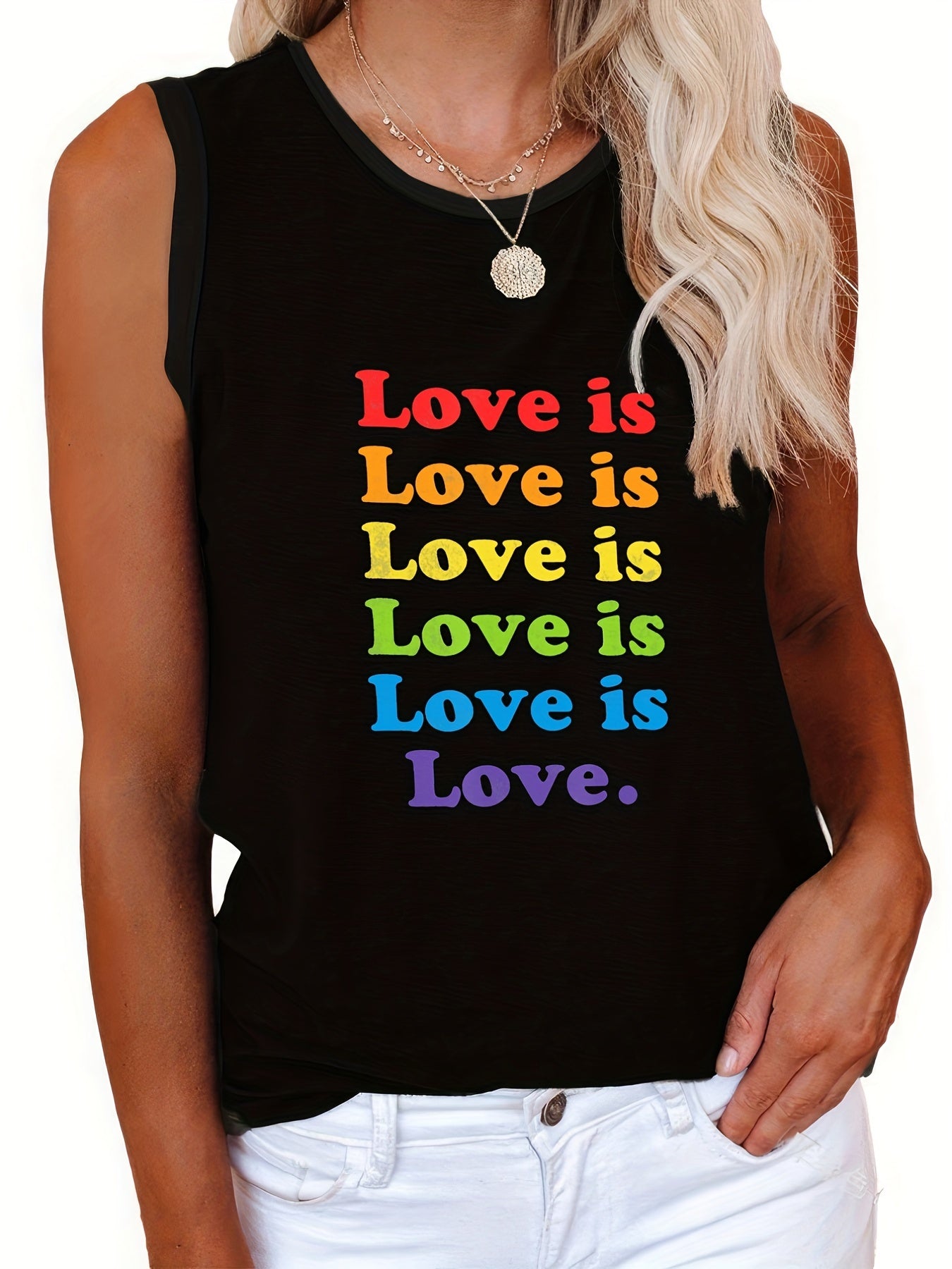  LGBT Casual Tank Top Women's Plus Graphic Print Funny Tank Top