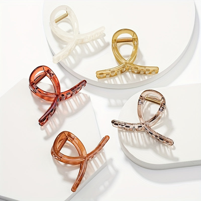 Transparent Hair Claw Set Solid Shark Claw Ponytail Holder