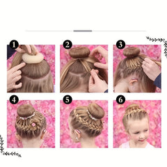 Bun Head Tie Donut Shape Hair Accessory for Short Thin Hair