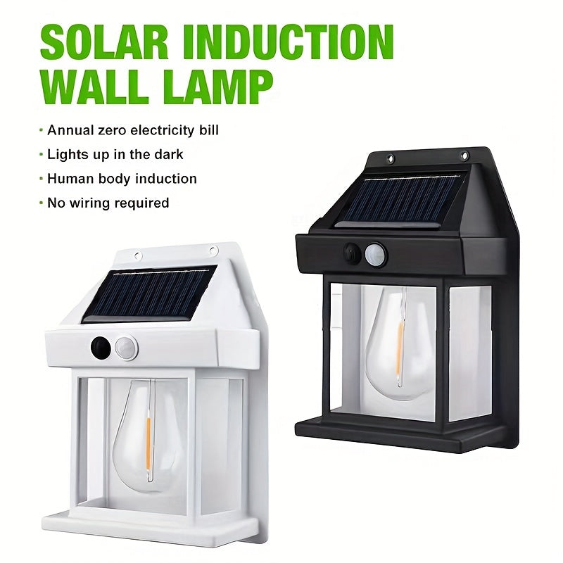 Solar Wall Light Outdoor Waterproof Tungsten Lamp Induction Garden Light