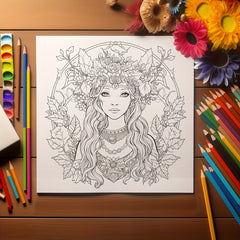 Enchanting Flower Fairy Tale Coloring Book - 25 Unique Pages