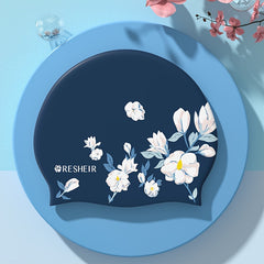 High Stretch Silicone Swimming Cap Waterproof Non slip Printed Swimming Cap
