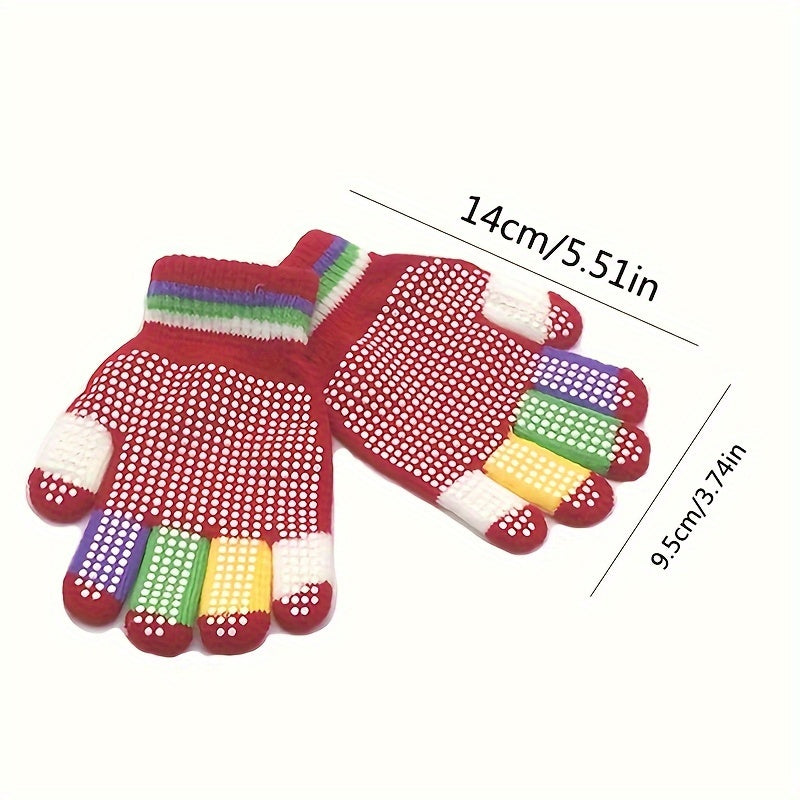 Polka Dot Print Winter Gloves Warm Keeping Gloves