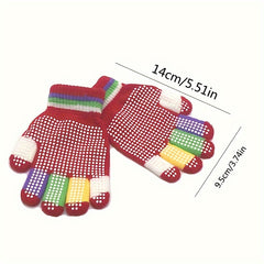 Polka Dot Print Winter Gloves Warm Keeping Gloves