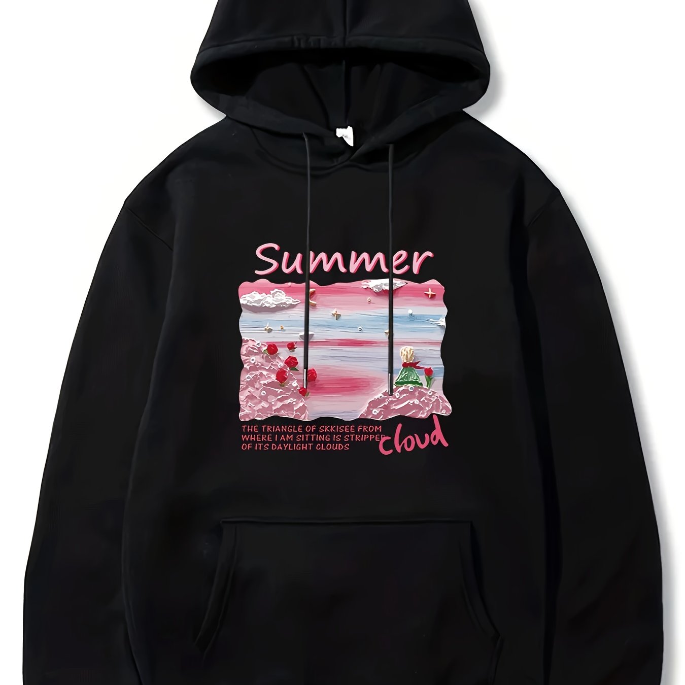 Little Prince Rose Print Men's Hooded Sweatshirt