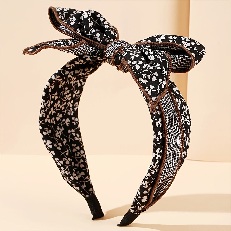 Wide Pu Leather Bow Headband for Women and Girls