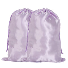 2pcs Large Satin Wig Bags for Hair Storage and Travel Drawstring Pouches