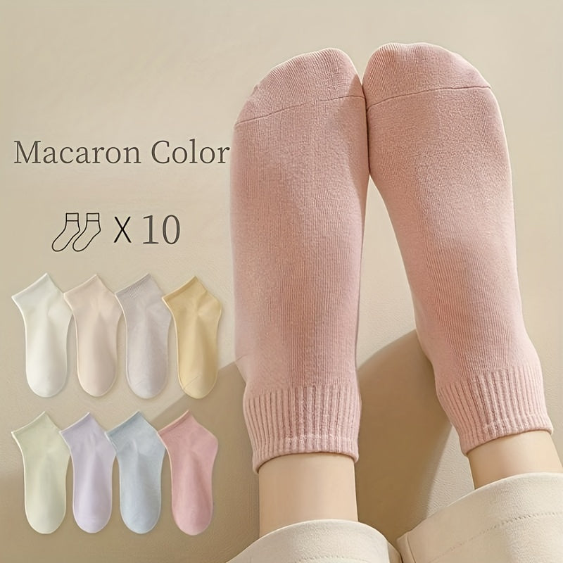 10 Pairs Soft & Comfy All-match Short Socks Women's Stockings
