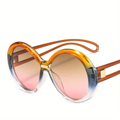 Ombre Round Sunglasses Jelly Block UV400 Sun Glasses