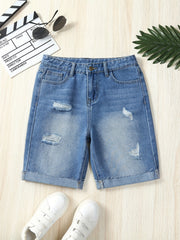 Boys Ripped Denim Shorts for Summer Kids