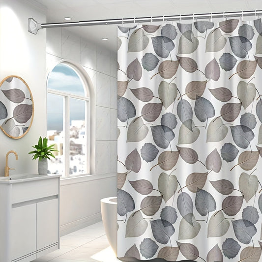 Waterproof Leaves Pattern Shower Curtain