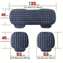 Checkered Thickened Car Cushion Pads Front Rear Seat Covers 1 2 3 Pack
