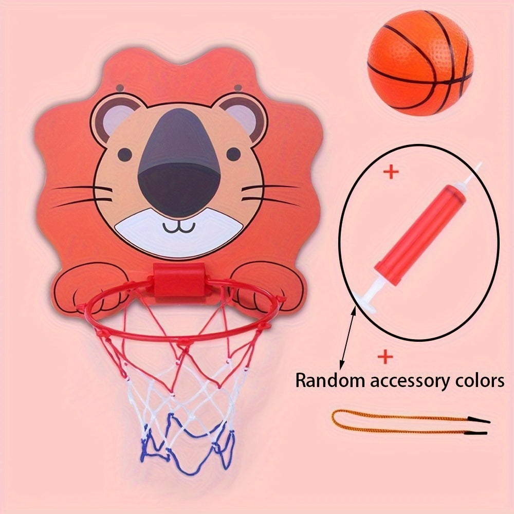 Kids Basketball Hoop Kit Cartoon Animals Basketball Stand Game Toys