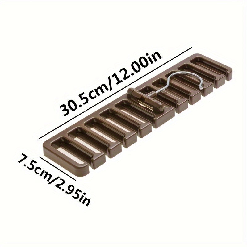 Foldable Belts Storage Hanger With 10 Slots - Clothes Hanger Organizer