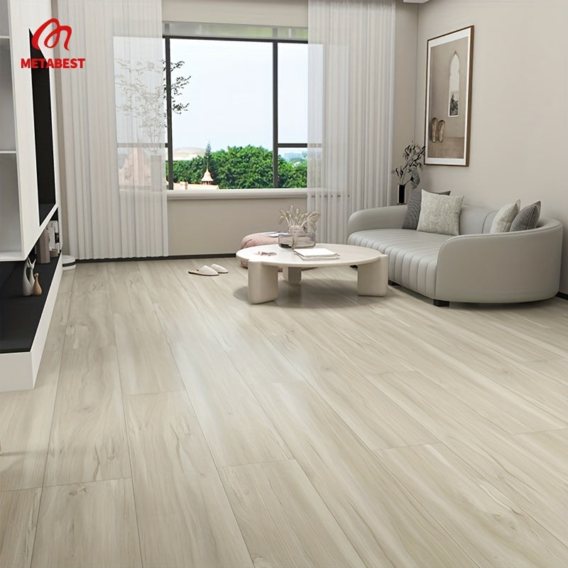 6pcs Wood Grain Floor Stickers Self Adhesive Waterproof Bathroom Decor