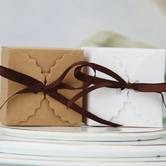 50pcs Wave Cowhide Carton Ribbon Bow Solid Hand