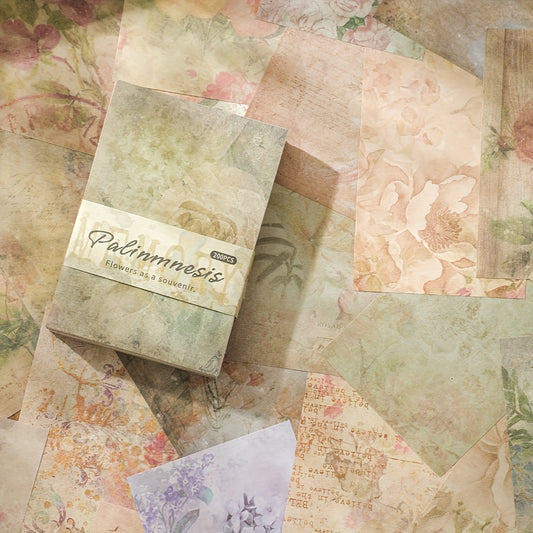 200 Vintage Flowers Scrapbook Paper Non Sticky Decorative Material
