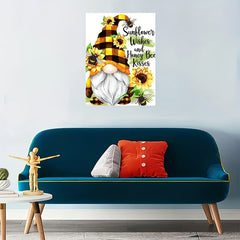 Gnome Canvas Painting Wall Art Picture For Living Room Decor