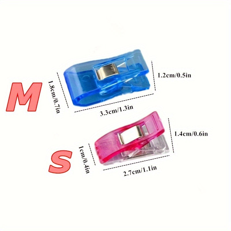 50 Multicolor Sewing Clips Craft Clamps Crochet Knitting Quilting Binding Clips