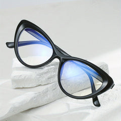 Cat Eye Clear Lens Glasses For Women - Triangle Anti Light Glasses