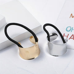2PCS Metal Hair Tie Elastic Retro Style Hair Bands Women's Headdress