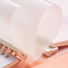 A5 Pink Notebook 60 Pages Beige Inner Page Rotating Binder Clip Large Capacity