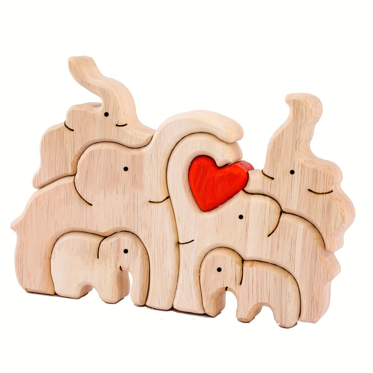 Wooden Elephant Puzzle Ornament for Family