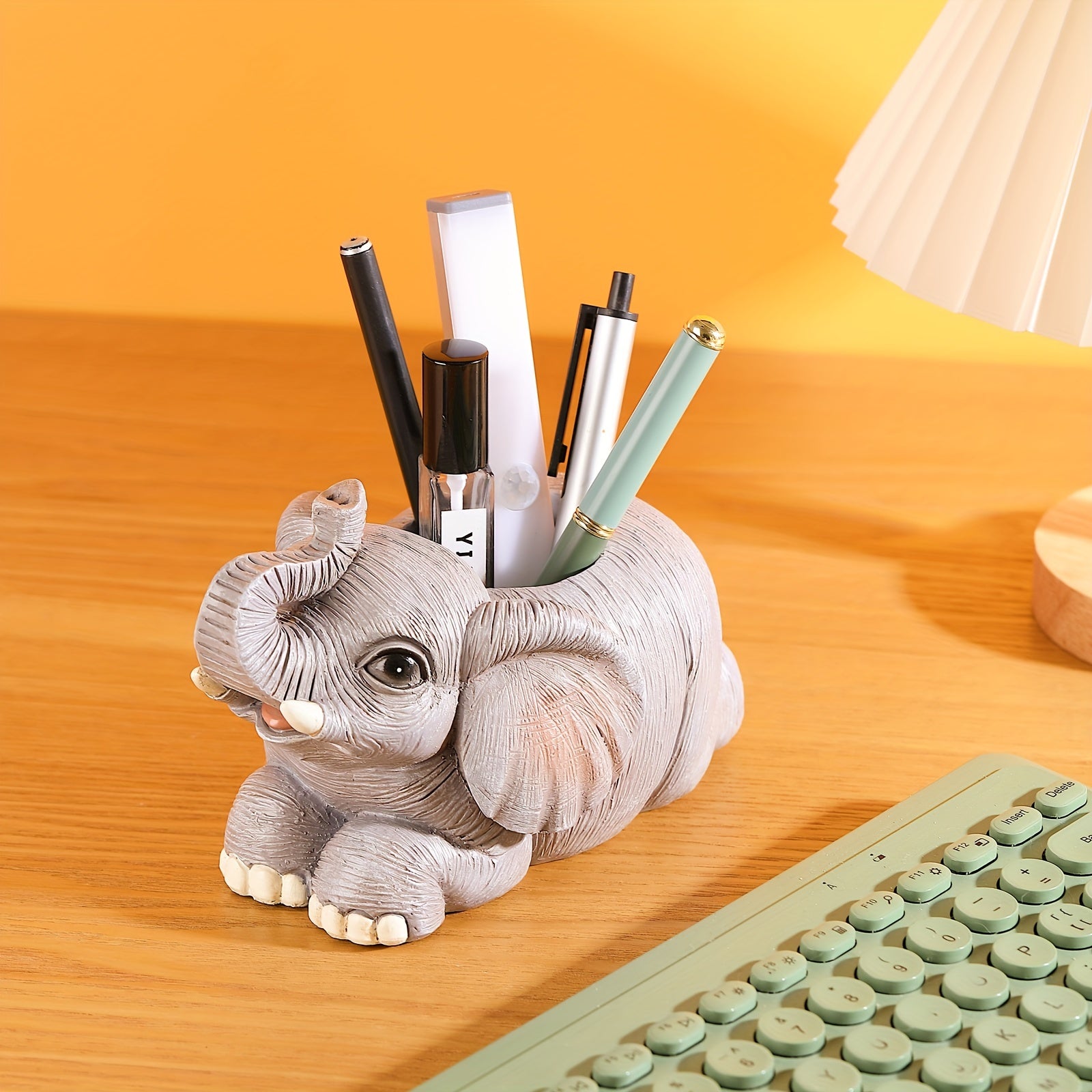 Elephant Pen Holder Toothbrush Storage Resin Ornament