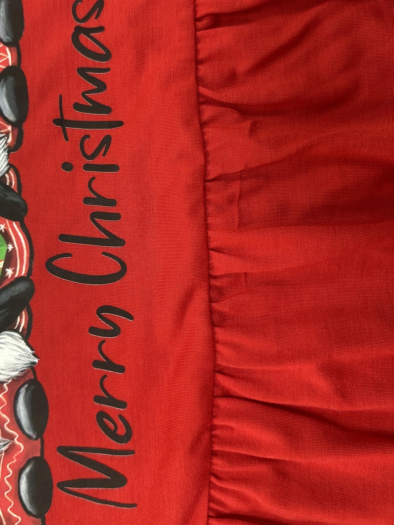  Christmas Dwarf Print Raglan Sleeve Smock Dress
