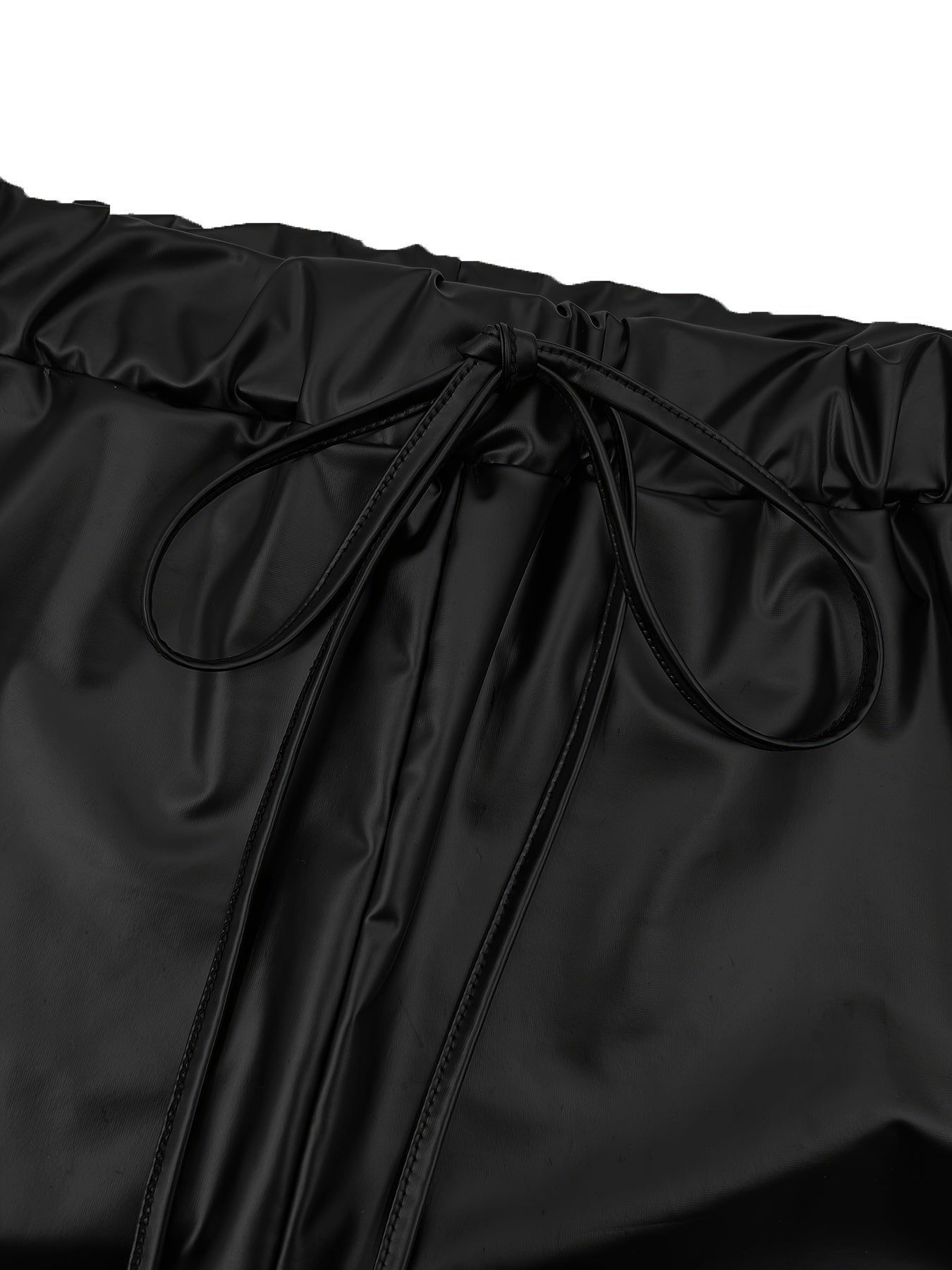Plus Size Faux Leather Hoodie & Pants Set