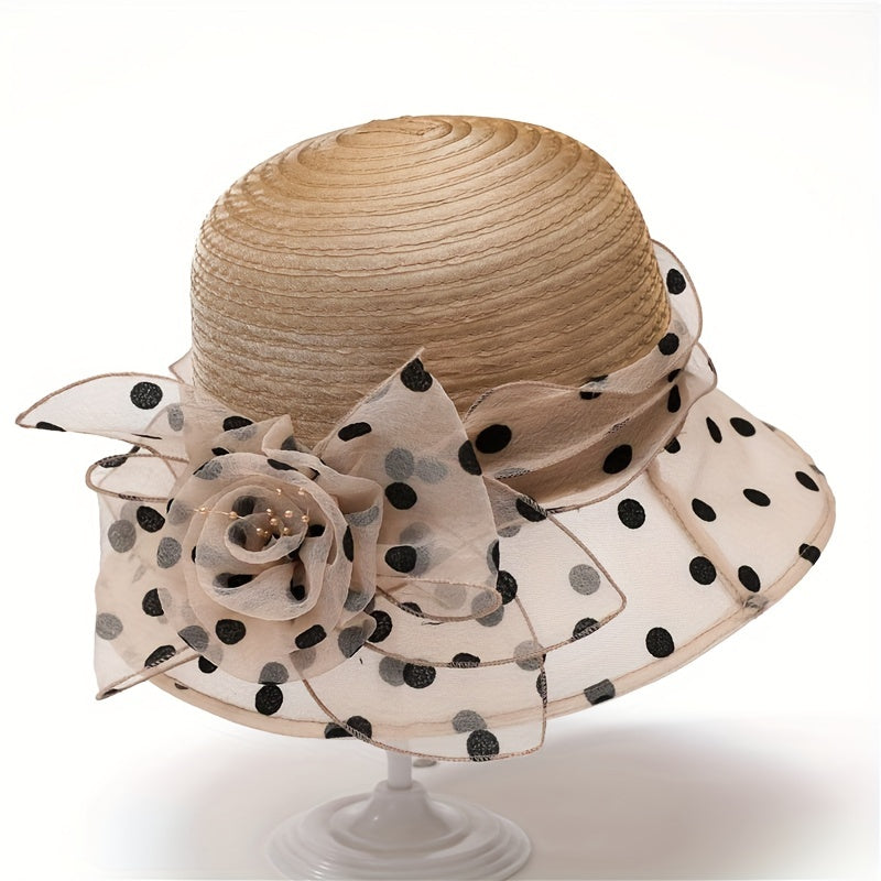 Lace Flower Dotted Bucket Hat Lightweight Sun Hats Women