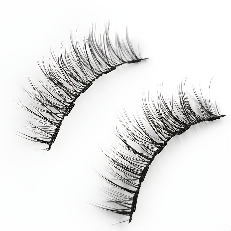 Magnetic Eyelash Set & Eyeliner Kit, Natural Fluffy Curly 5 Magnetic 10 Pairs