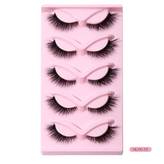 L Curling False Eyelashes 5 Pairs Eye End Lengthening Reusable