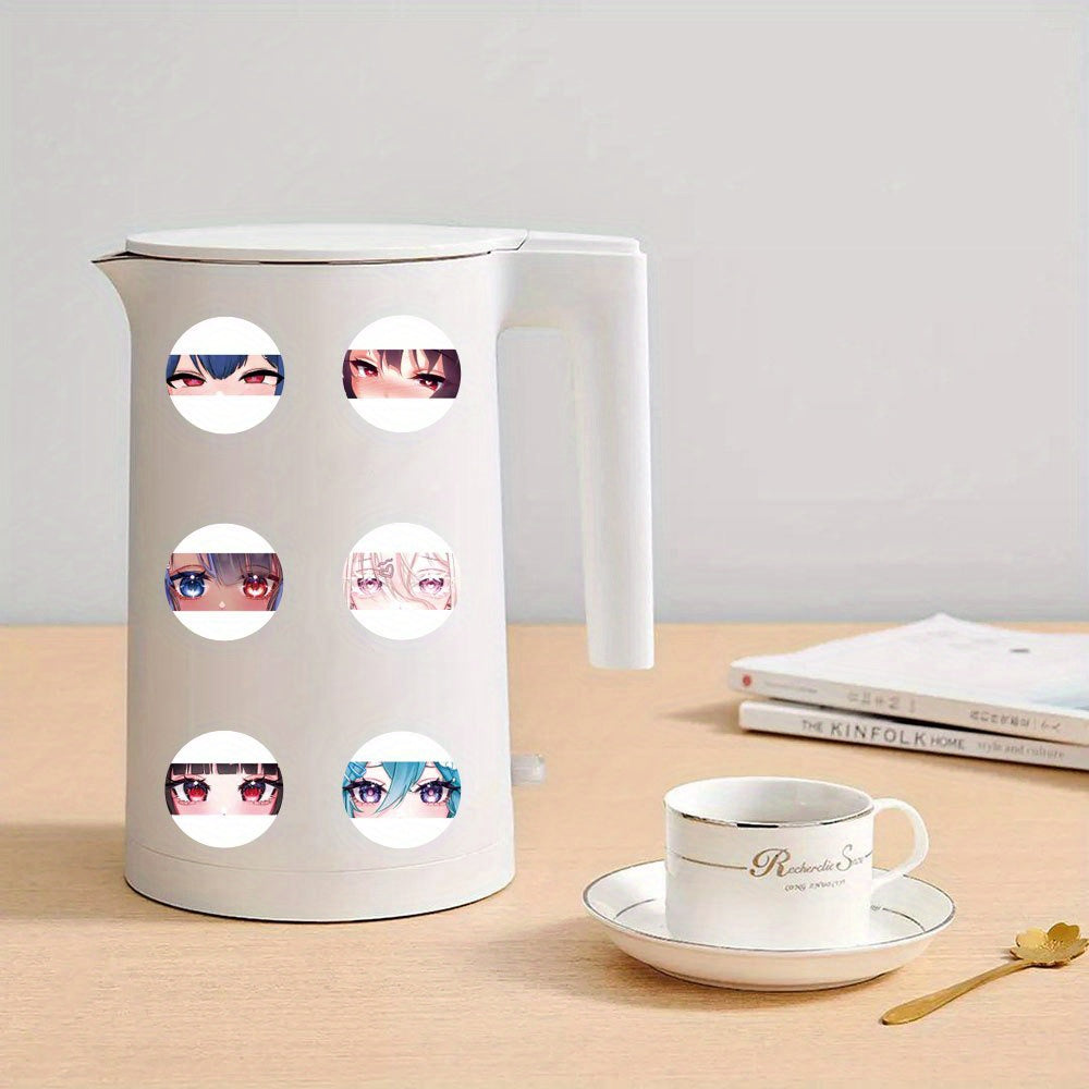 500pcs Pixiv Anime Eyes Stickers 2 Round Vibrant Mixed Colors
