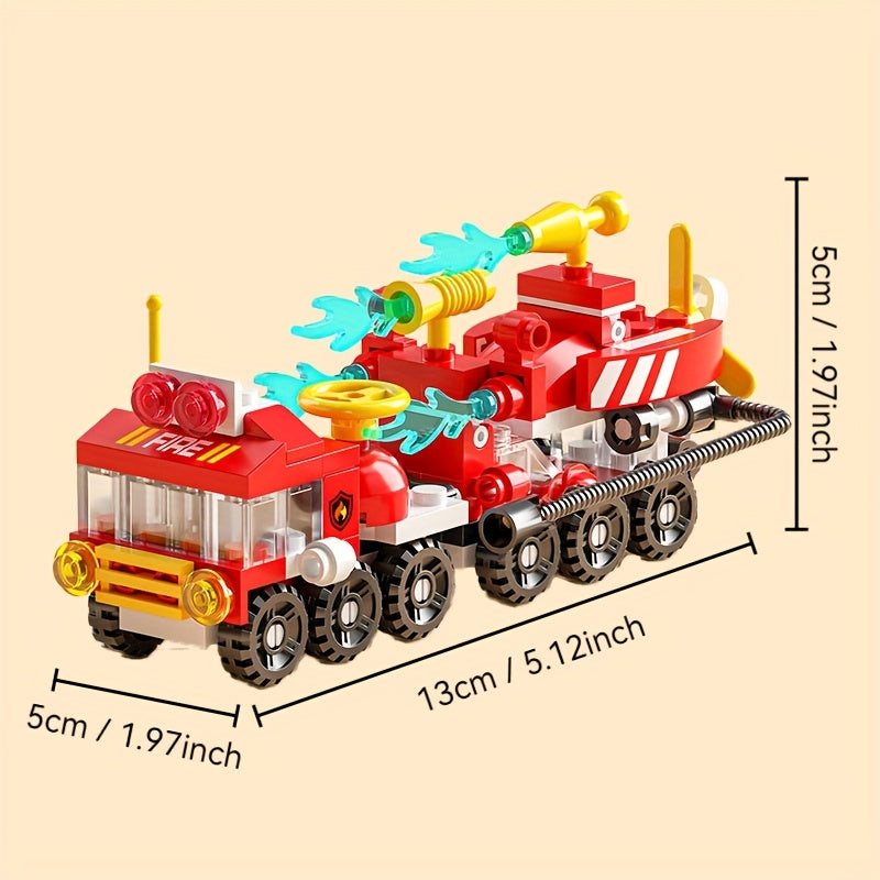 134pcs Fire Truck Stacking Blocks Toy Creative Play