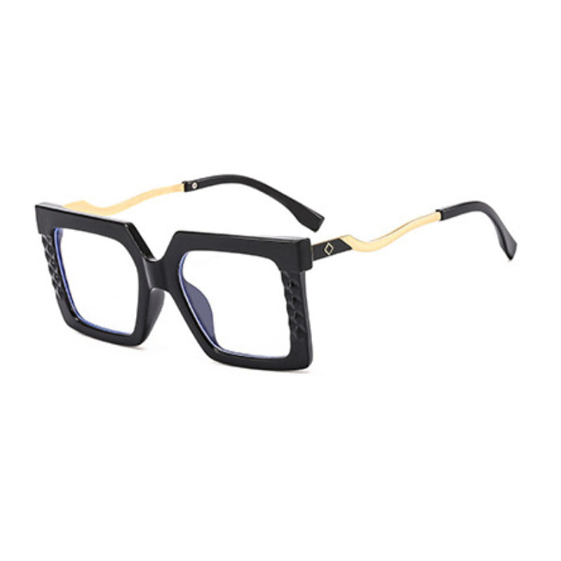 Large Frame Light Blocking Glasses Metal Eyeglasses Frame Square Spectacles