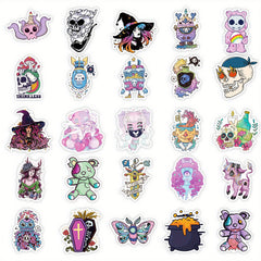 50pcs Gothic Skull Vinyl Stickers for Water Bottles Laptops, Waterproof Decals