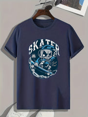 Skater Print Men's Graphic T shirt for Summer