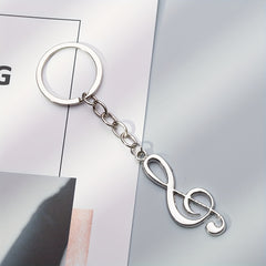 Music Note Metal Keychain Stainless Steel Bag Music Symbol Jewelry